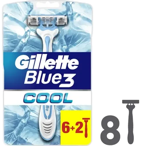 Gillette Blue 3 Cool Disposable Razors 8 Adet