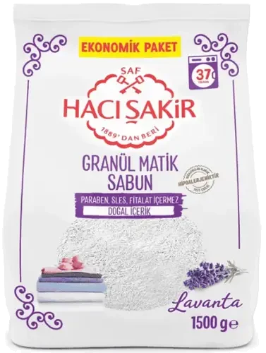 Hacı Şakir Granül Matik Sabun Lavanta 1500 Gr