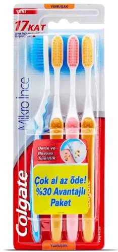 Colgate Mikro İnce Compact 4'lü Paket Diş Fırçası 1 Adet