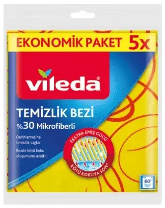 Vileda %30 Mikrofiber Temizlik Bezi 5 Adet