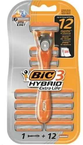 Bic Blister Çanta Üçlü Bıçak Hibrit Ekstra Ömürlü 12 Adet