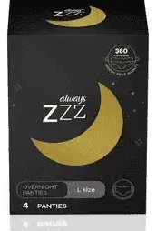 Always Zzz Disposable Overnight Period Underwear For Women Size L 4 Adet