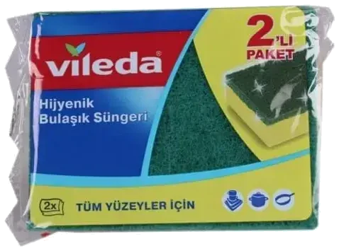 Vileda Yeşil Oluklu Sünger 2 Adet