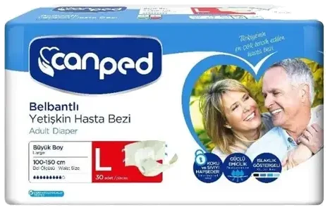 Canped Belbantlı Hasta Bezi Polietilen Beden L 30 Adet