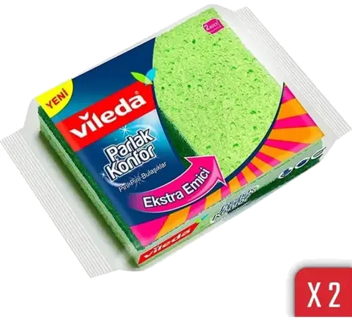 Vileda Gloss Comfort Oluklu Sünger 2 Adet