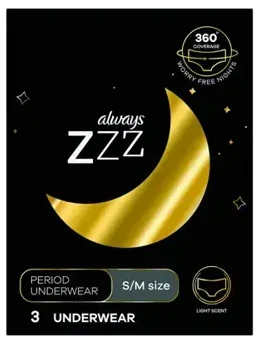 Always Zzz Disposable Overnight Period Underwear For Women Size S 3 Adet