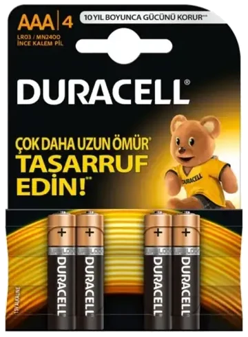 Duracell Temel İnce Kalem Pil 4 Aaa 4 Adet