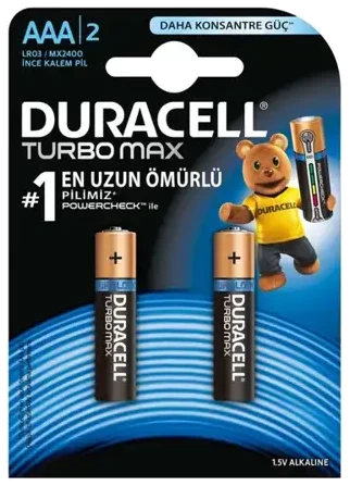 Duracell Turbo Max İnce Kalem Pil 2 Aaa 2 Adet