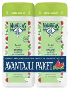 Le Petit Marseiliais Organik Karpuz Ve Fesleğen Duş Jeli Avantaj Paketi 2X400 Ml