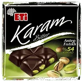 Eti Karam %54 Kakaolu Ve Fıstıklı Bitter Çikolata 80 Gr