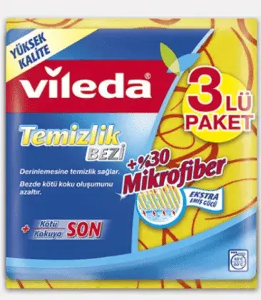 Vileda %30 Mikrofiber Temizlik Bezi 3'lü